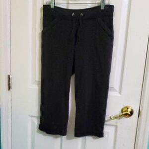 Danskin Now Black Cropped Pull On Athleisure Lounging Knit Pants S